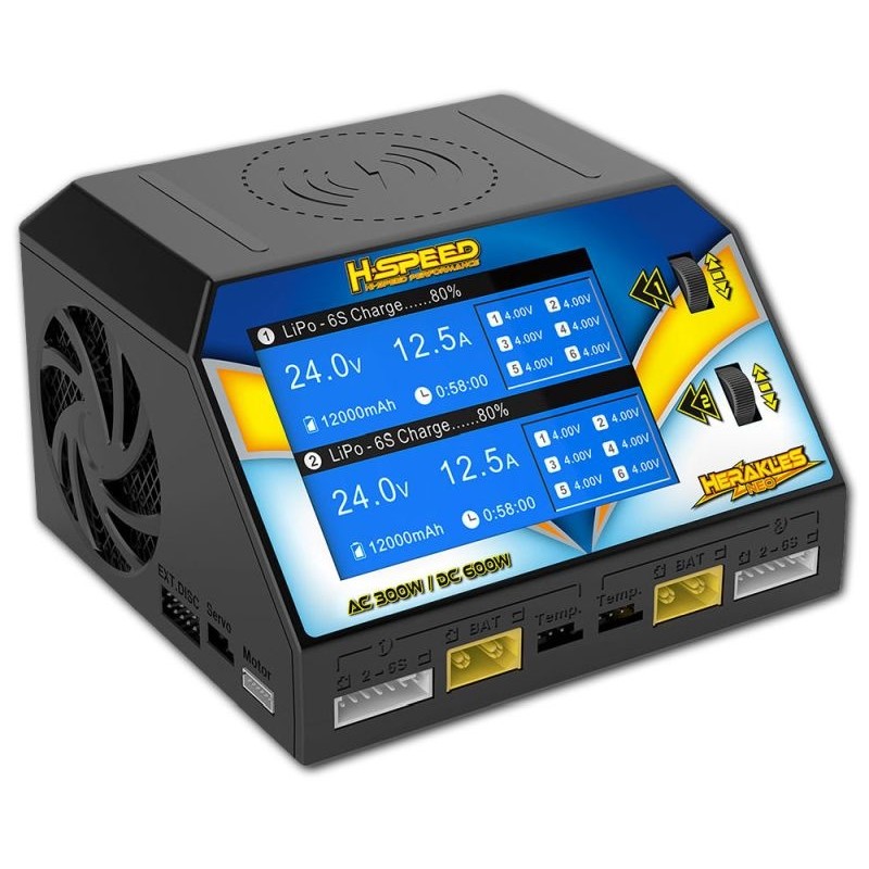 HERAKLES NEO AC/DC CHARGEUR DOUBLE 300 W H-SPEED LIPO, LIHV, LIFE, LIION 1-6S, NIMH/NICD 1-16S