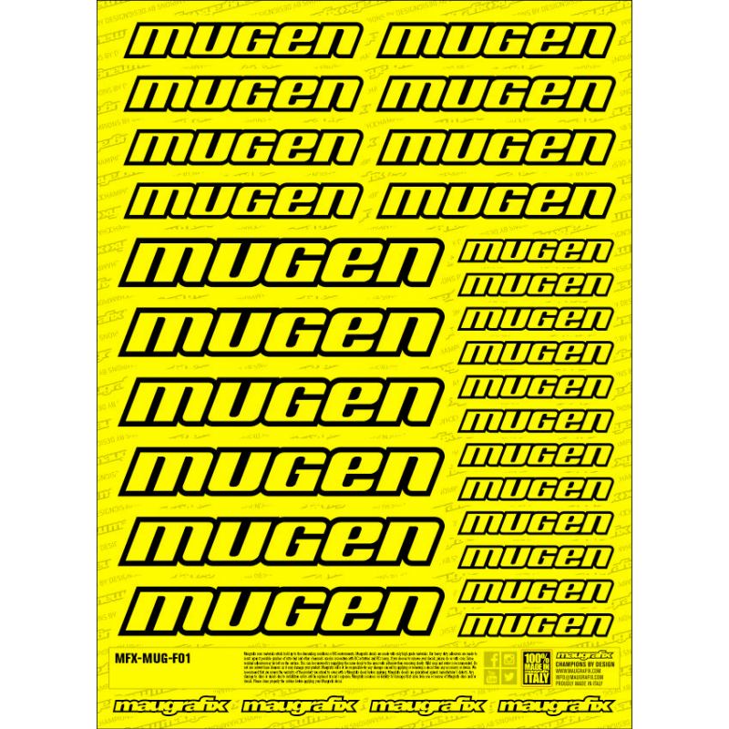 MFX-MUG-F01Y - autocollant Mugen FLUO YELLOW