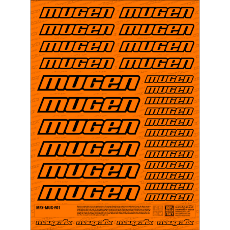 MFX-MUG-F01O - autocollant Mugen FLUO ORANGE