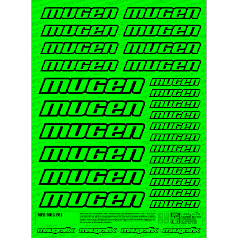 MFX-MUG-F01G - autocollant Mugen FLUO GREEN