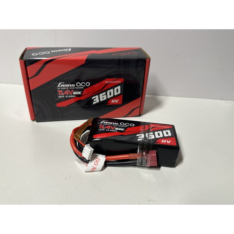 Gens ace Shorty LiPo 3S 11.4V-3600-60C(Deans) 89x42x26mm