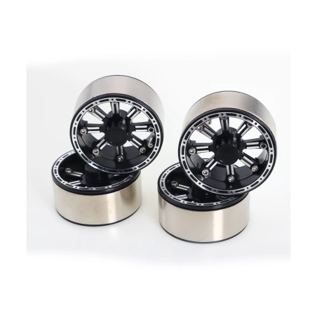 1.9" Aluminum Beadlock Crawler Wheels 4pcs - Cool - Black 4pcs