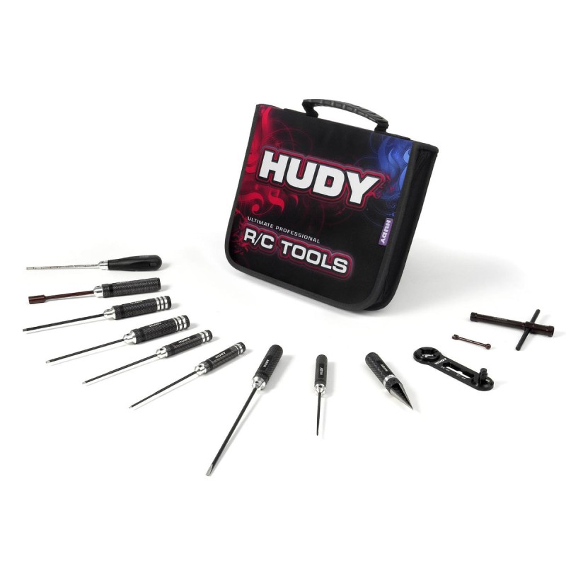 Set outils pour Nitro 1/10 + trousse - HUDY - 190002