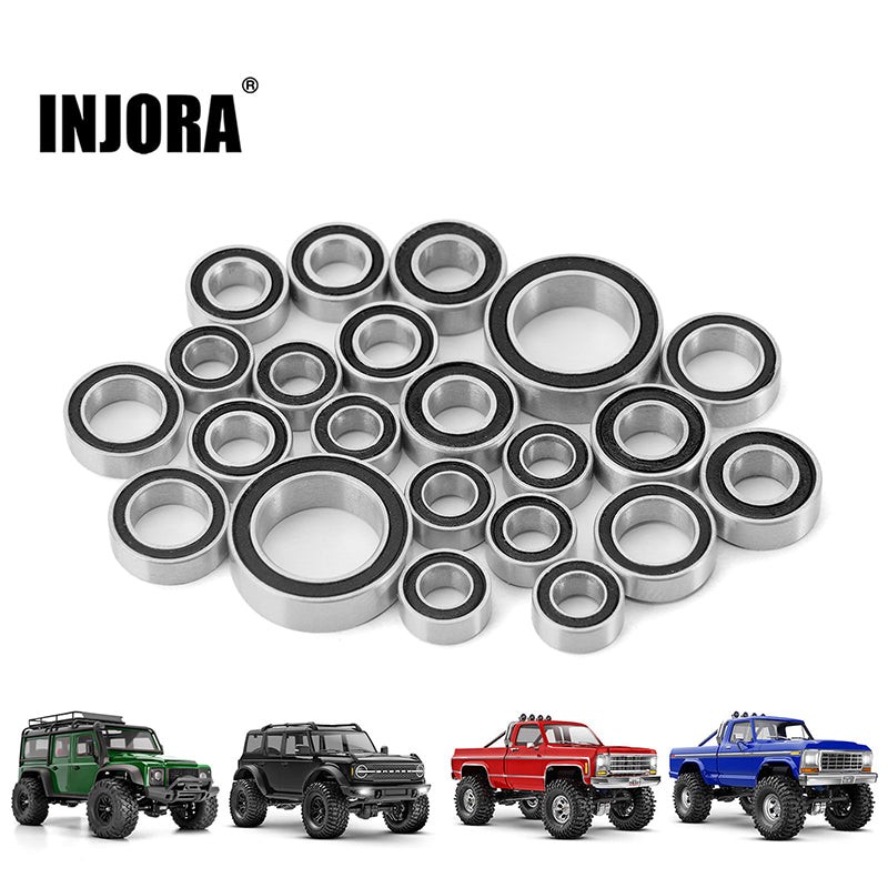 INJORA Sealed Steel Bearing Kit (22 pcs) for 1/18 Traxxas TRX4M (4M-03)