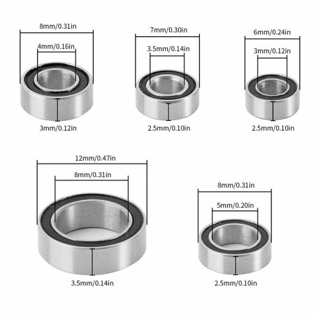 INJORA Sealed Steel Bearing Kit (22 pcs) for 1/18 Traxxas TRX4M (4M-03)