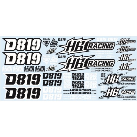 HB Racing Planche de Stickers D819 204451