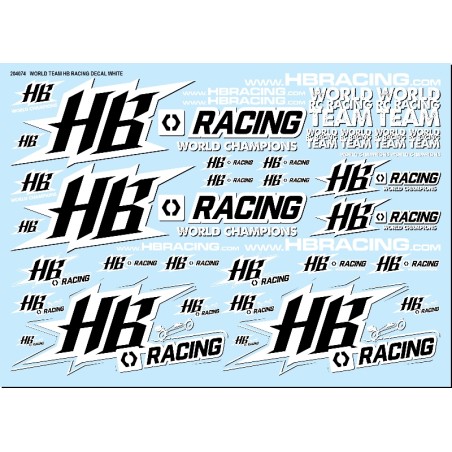 World Team HB Racing Decals White
