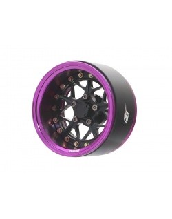 Boom Racing ProBuild™ 1.9" LGB Adjustable Offset Aluminum Beadlock Wheels (2) Purple/Black