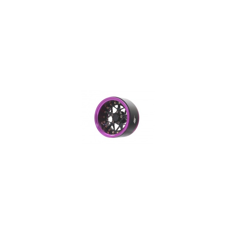 Boom Racing ProBuild™ 1.9" LGB Adjustable Offset Aluminum Beadlock Wheels (2) Purple/Black