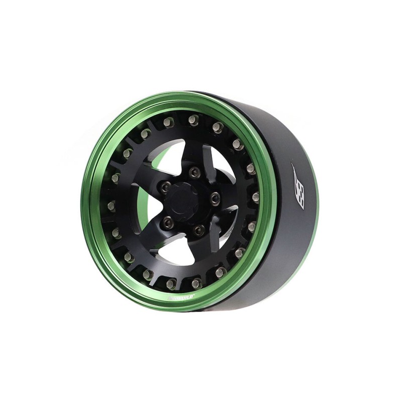 Boom Racing BRPB066GBK ProBuild 1.9" SS5 Roues Beadlock réglables en aluminium Offset (2) Vert/Noir