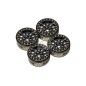 INJORA 1.0 Plus 42g/pcs 12-Spoke Brass Black Beadlock Wheel Rims for 1/24 1/18 RC Crawler (4) (W1101BK)