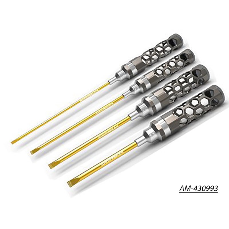 Arrowmax Flat Head Screwdriver Set 3.0, 4.0, 5.0 & 5.8 - 4 Pieces . Honeycomb AM-430993