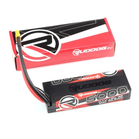 Batterie LiPo Stick RUDDOG 5000mAh 50C 11.1V avec prise XT60